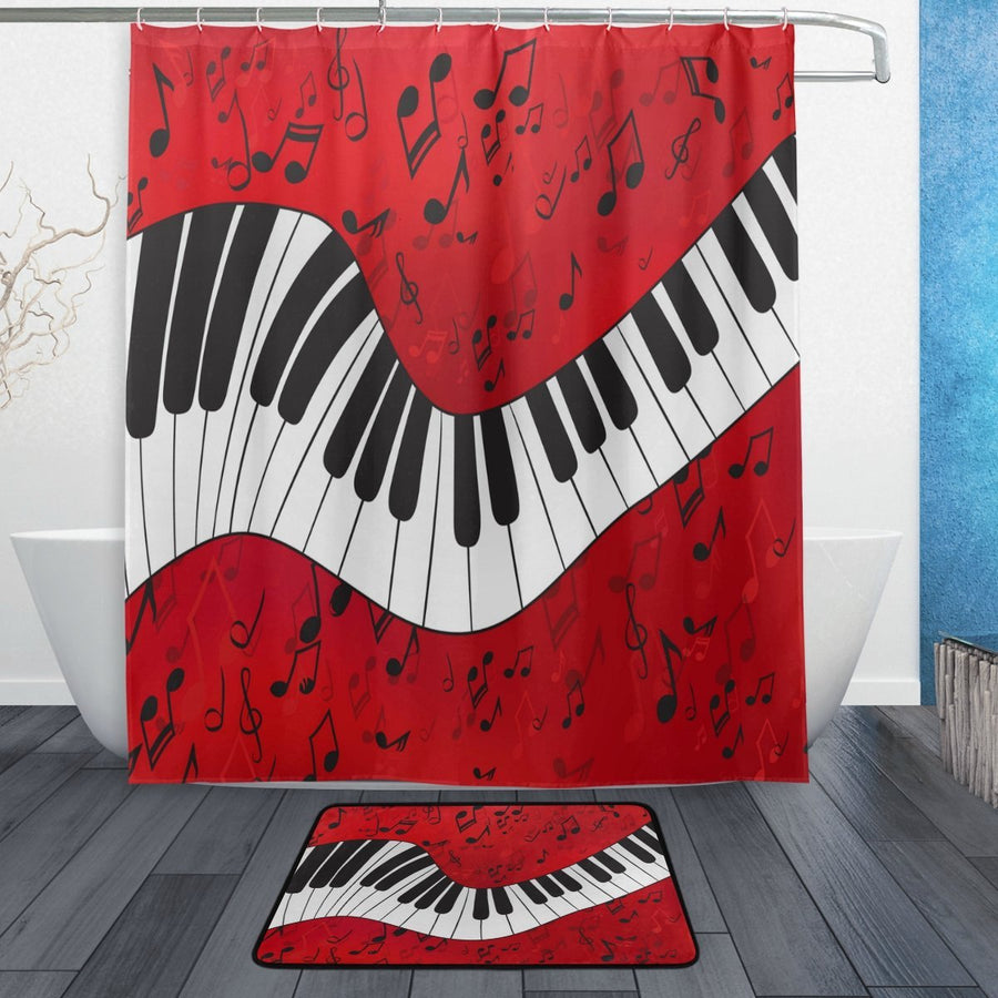 Piano Shower Curtain & Mat