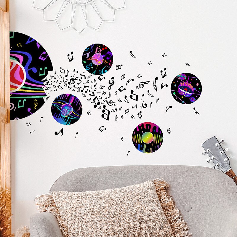 Music Note Record Wall Sticker