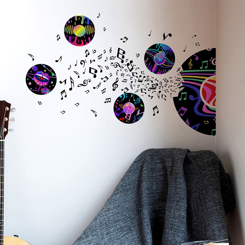 Music Note Record Wall Sticker