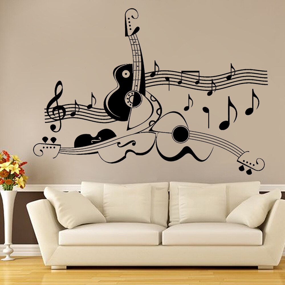 Music Note Guitar Wall Sticker