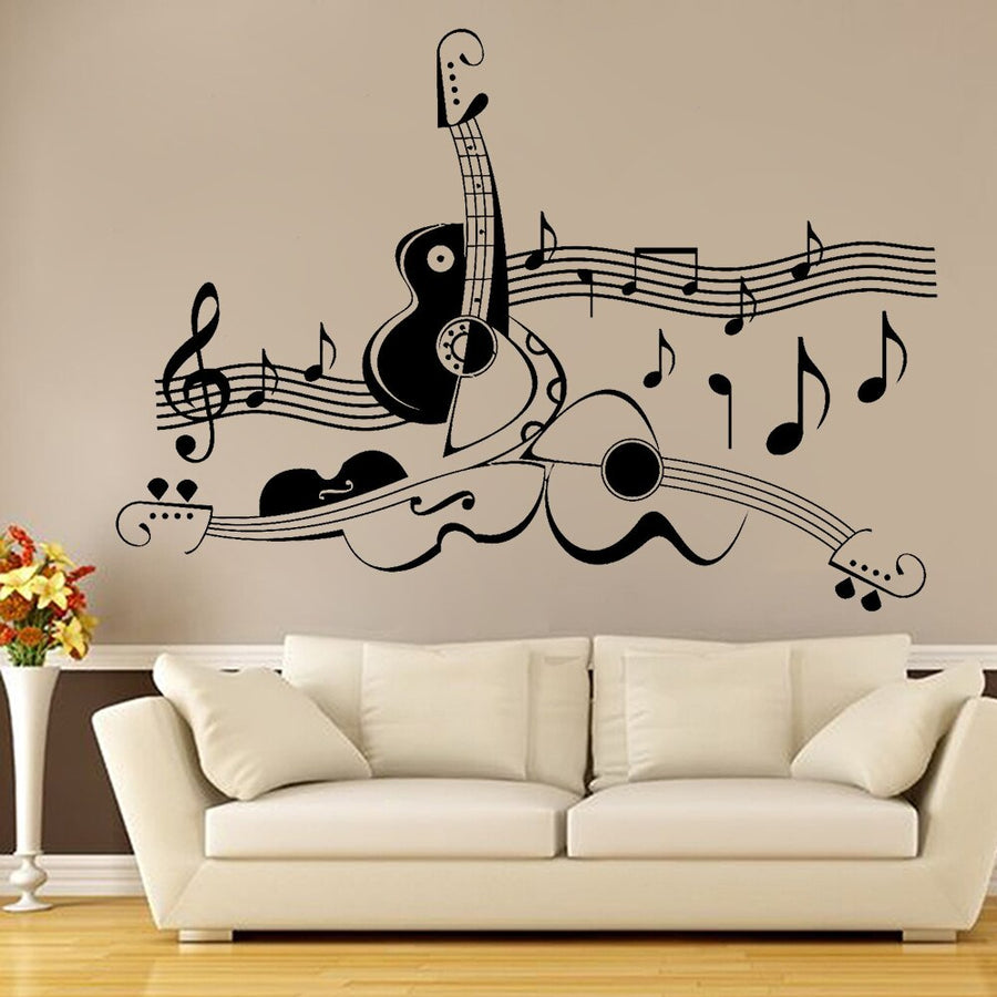 Music Note Guitar Wall Sticker