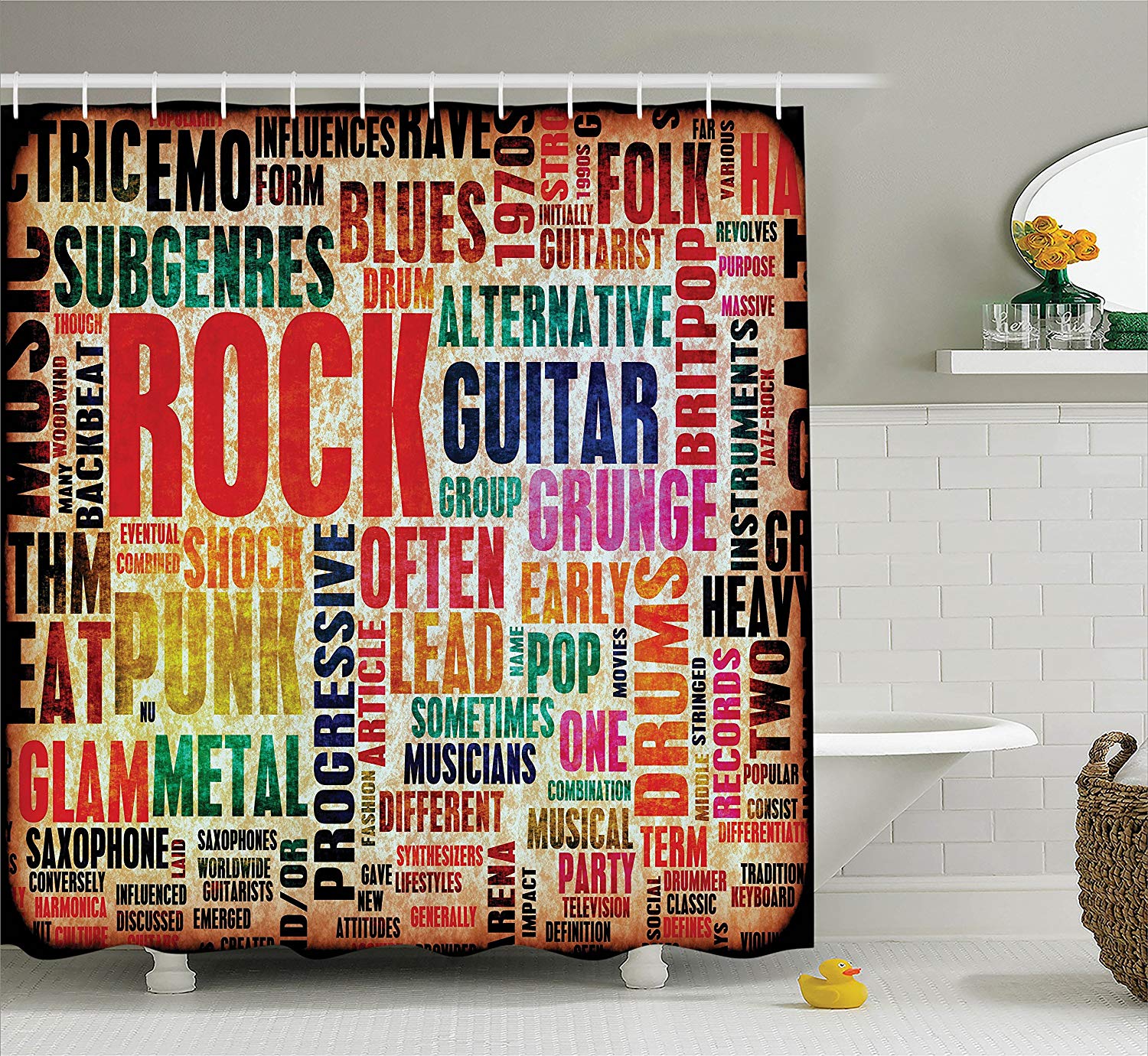Retro Music Shower Curtain