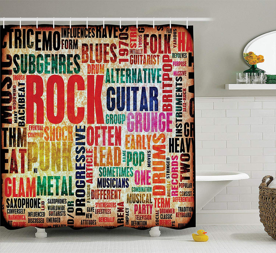 Retro Music Shower Curtain