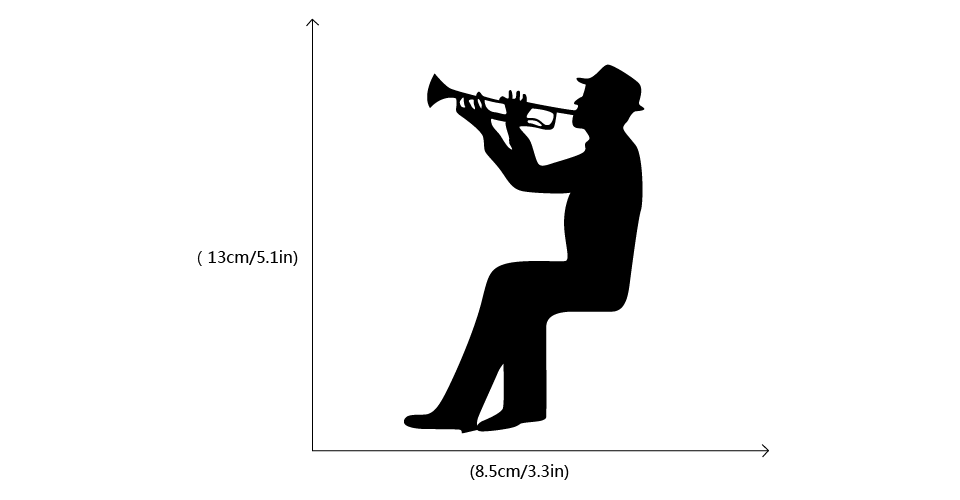 Man Trumpet Light Switch Sticker