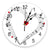 Music Notes Red Heart Wall Clock