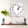 Music Notes Red Heart Wall Clock