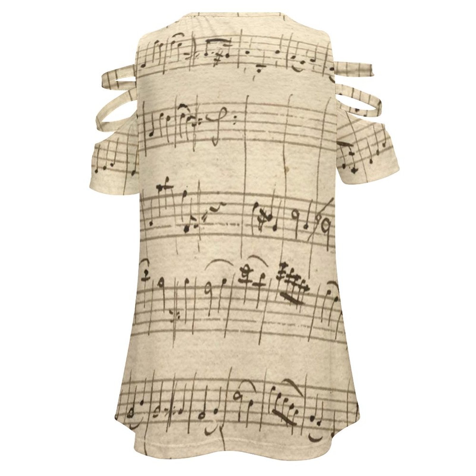 Music Note V Neck Zip T-shirt