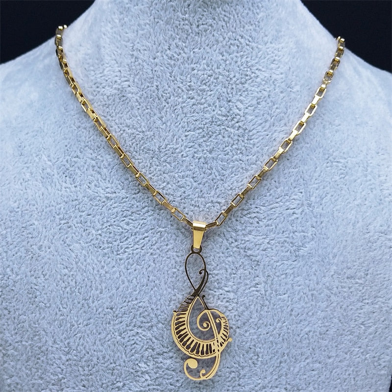 Music Treble Clef Chain Necklace