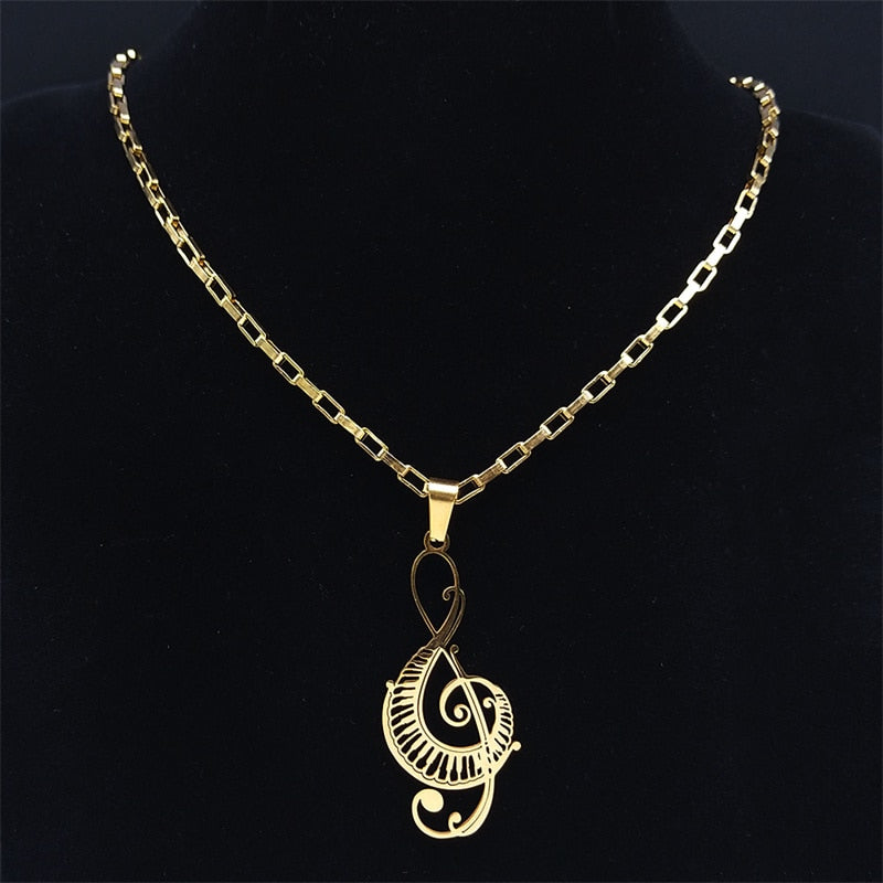 Music Treble Clef Chain Necklace