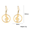 Music In Circle Earrings