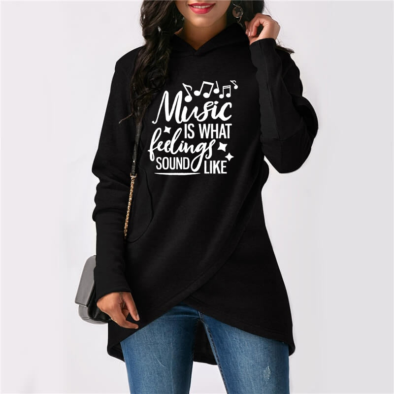 Music is What Feelings Hood Sweatshirt