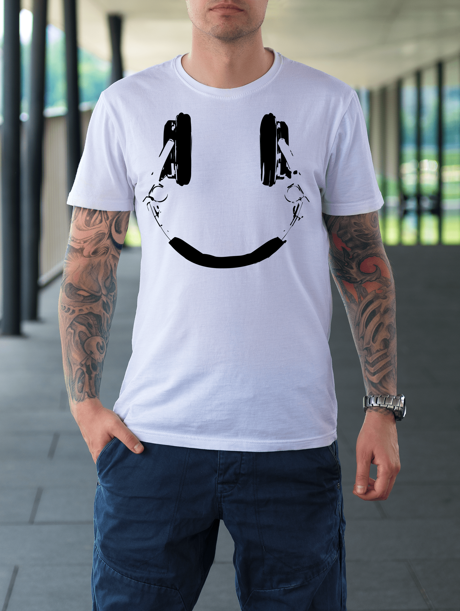 Smile Head Phone Ultra Cotton T-Shirt