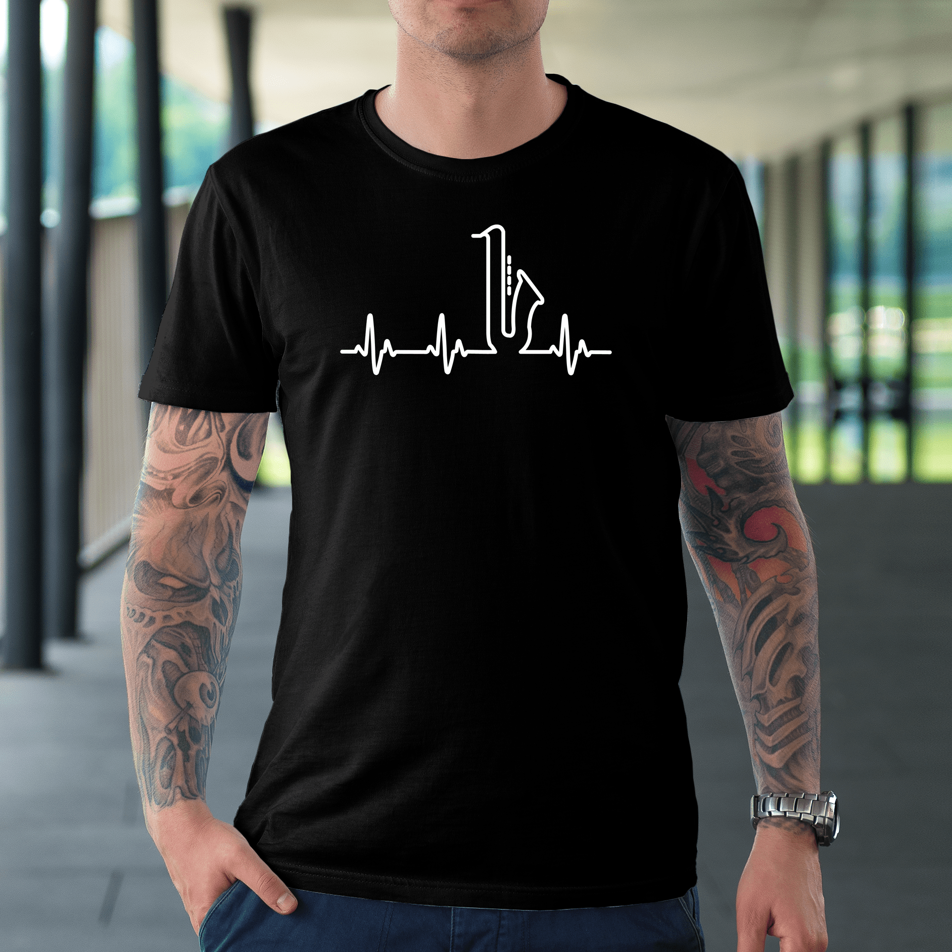 Saxophone Heart Beat T-shirt