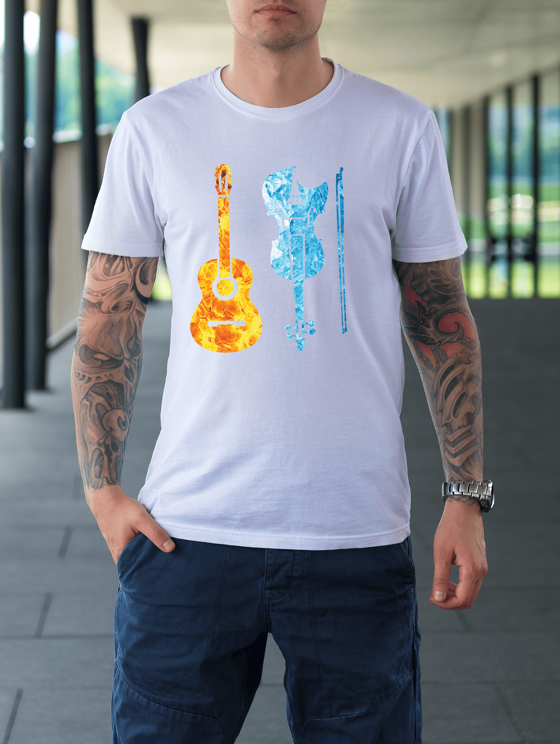 Music Instrument( Fire and Ice )T-Shirt