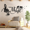 Creative Piano & Headphone Wall Sticker