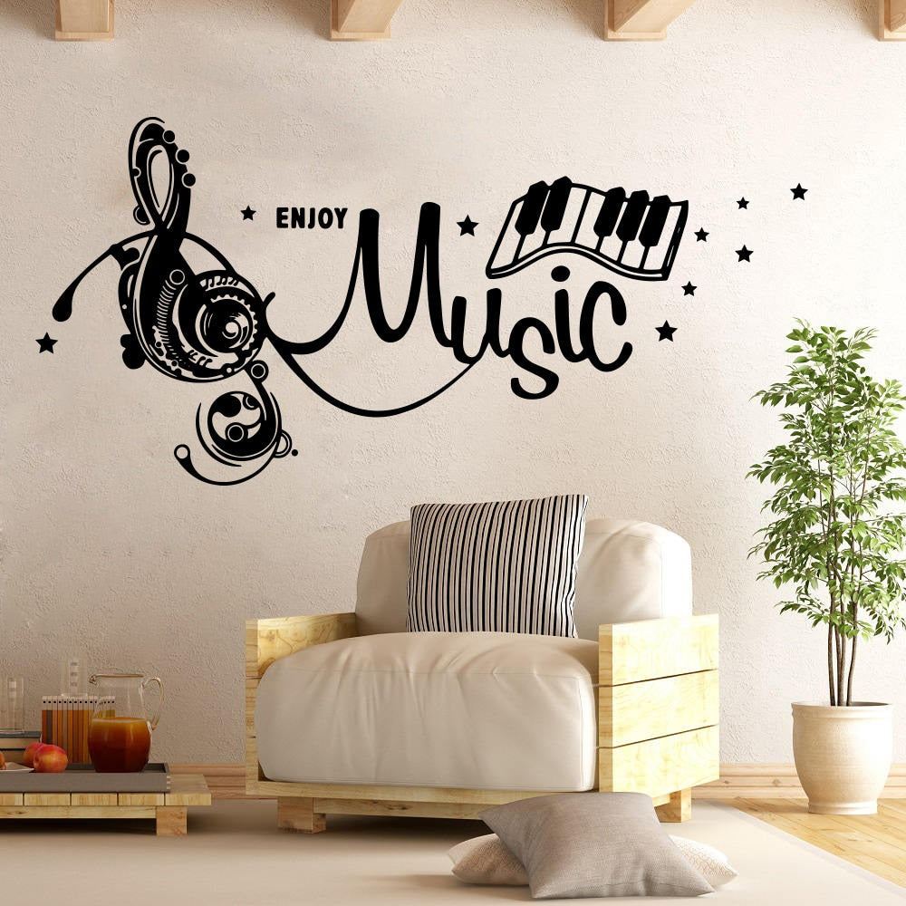 Creative Piano & Headphone Wall Sticker