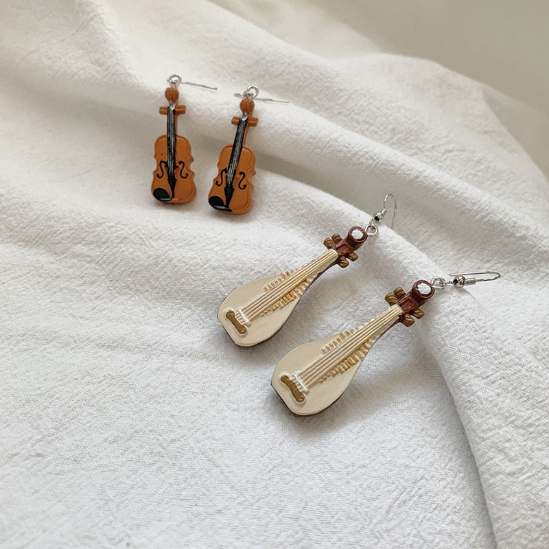 Violin & Lute Dangle Earrings