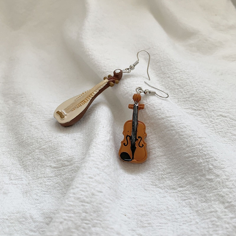 Violin & Lute Dangle Earrings