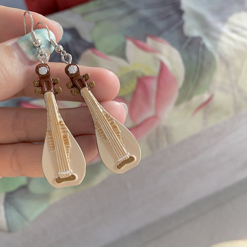 Violin & Lute Dangle Earrings