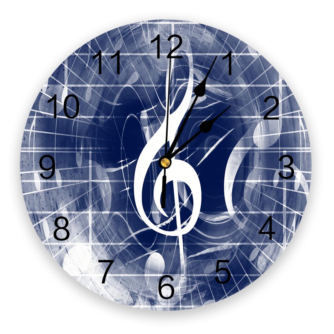 Blue Music Note Wall Clock