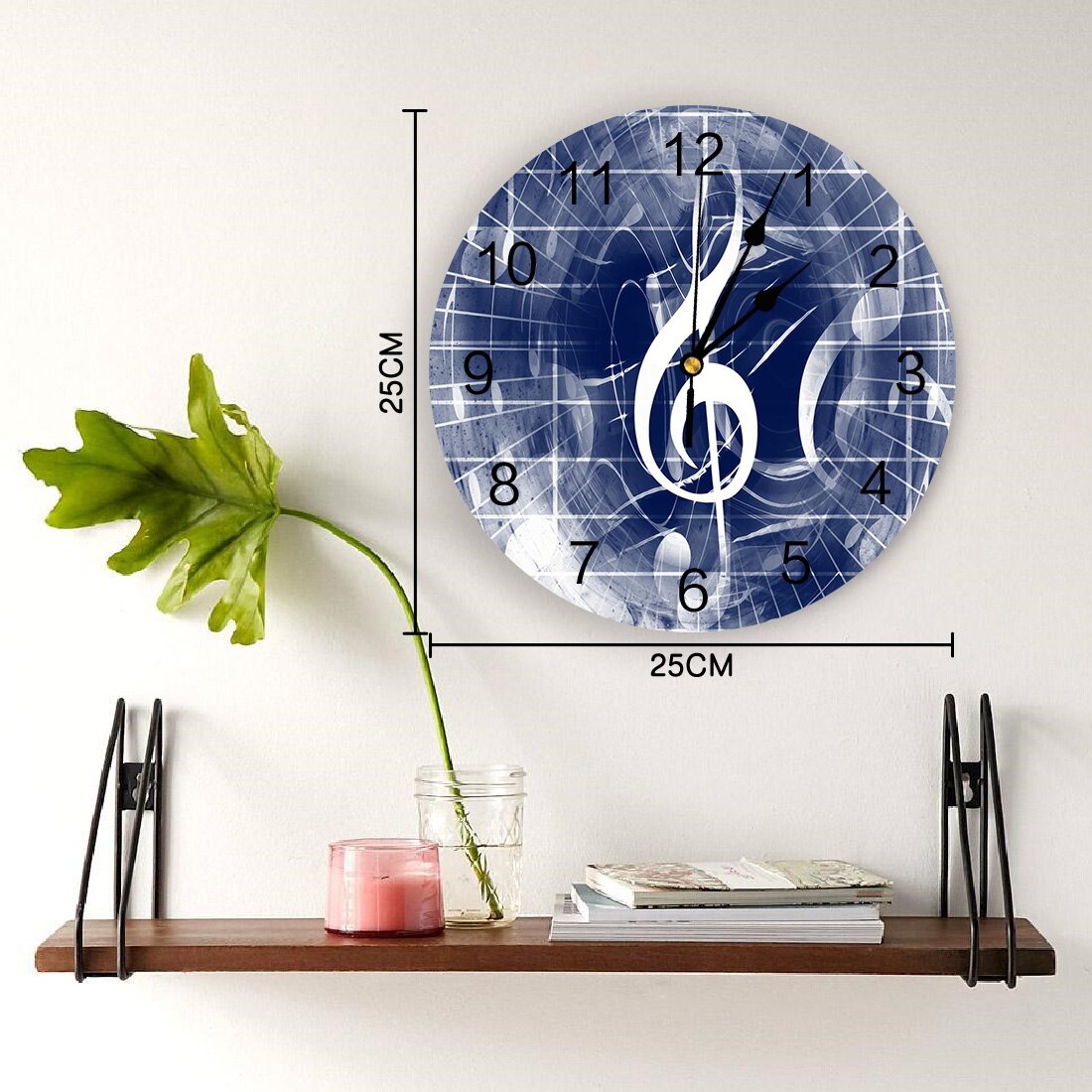 Blue Music Note Wall Clock