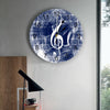 Blue Music Note Wall Clock