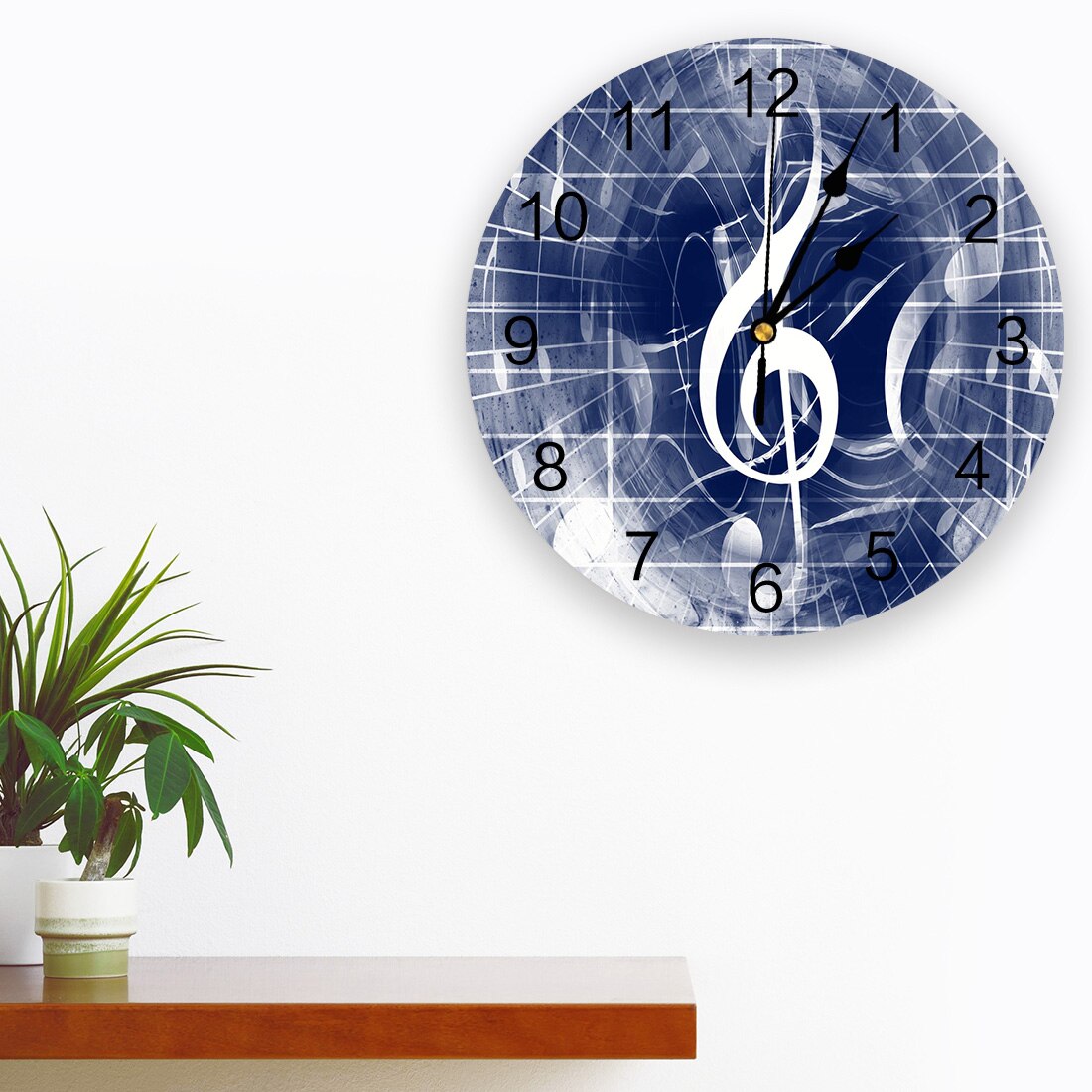 Blue Music Note Wall Clock