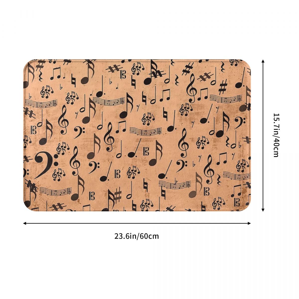 Vintage Musical Notes Doormat - Artistic Pod