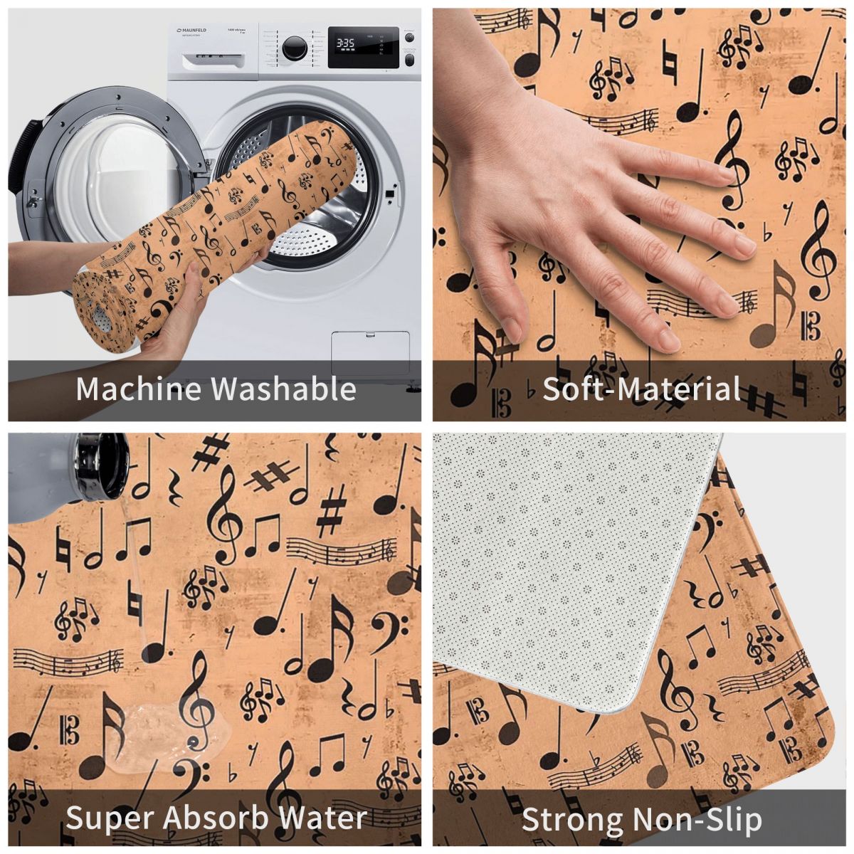 Vintage Musical Notes Doormat - Artistic Pod
