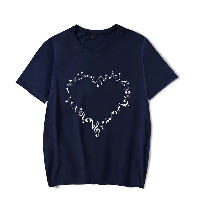 Music Heart Luminous Print T-shirt