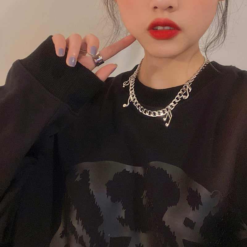 Music Notes Chain Necklace