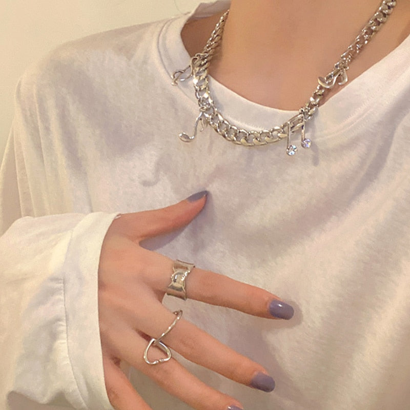 Music Notes Chain Necklace