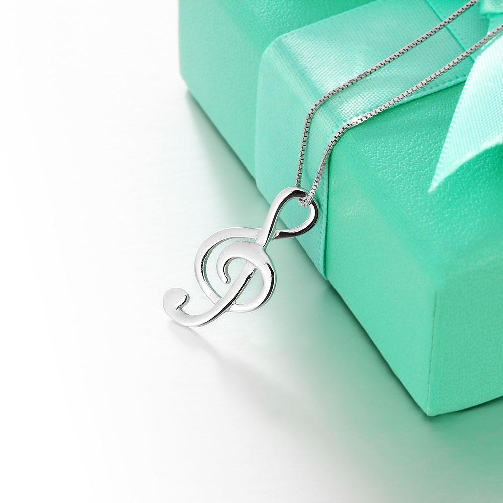 Silvery Musical Note Necklaces