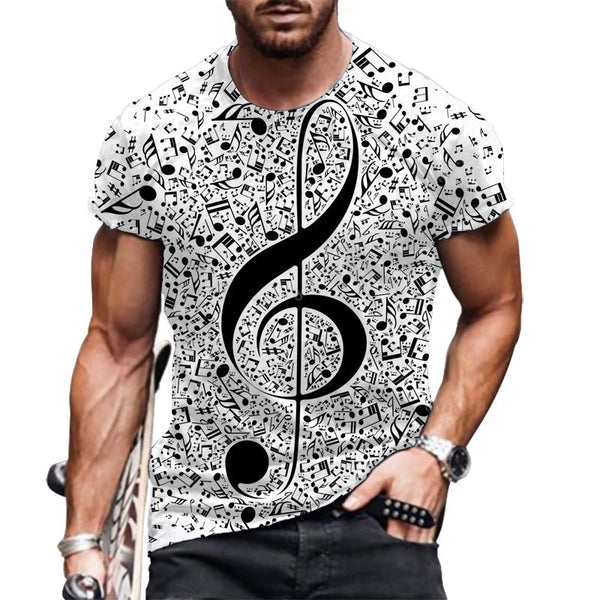 Music Treble Clef Print T-shirt - Artistic Pod