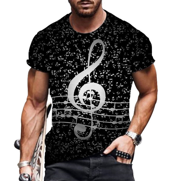 Music Treble Clef Print T-shirt - Artistic Pod