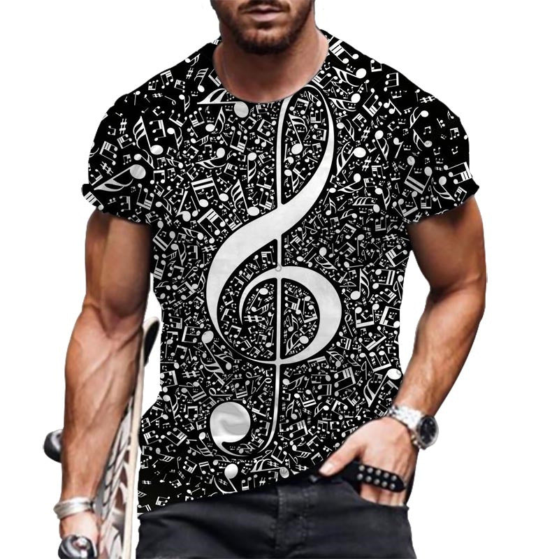 Music Treble Clef Print T-shirt