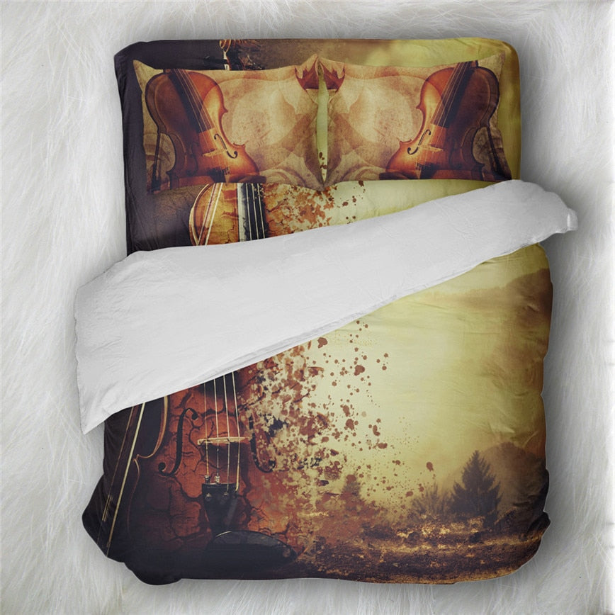 Vintage Music Print Bedding Set
