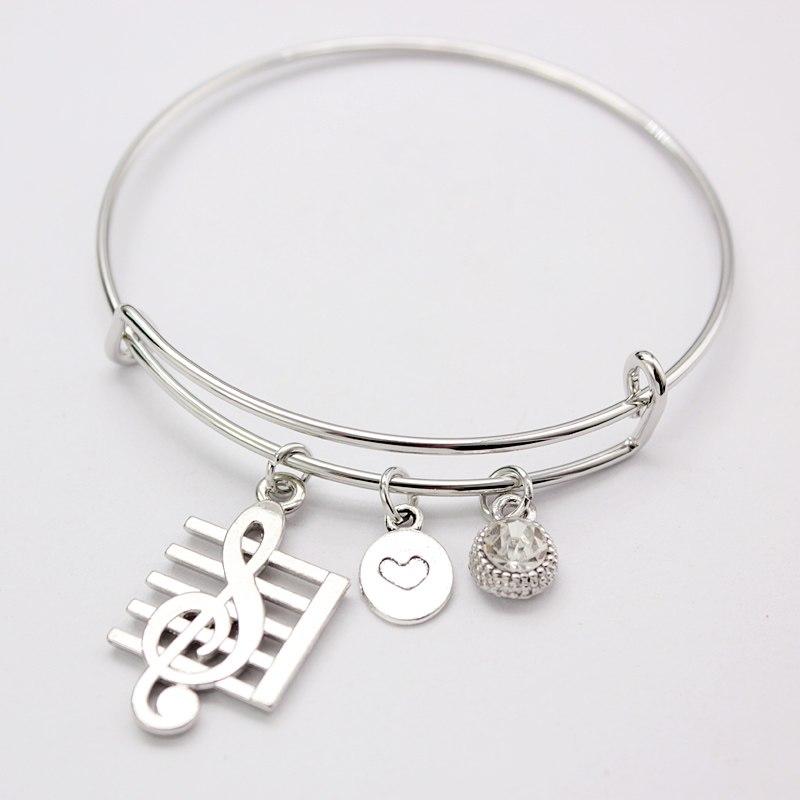 Musical Note Heart Bangle