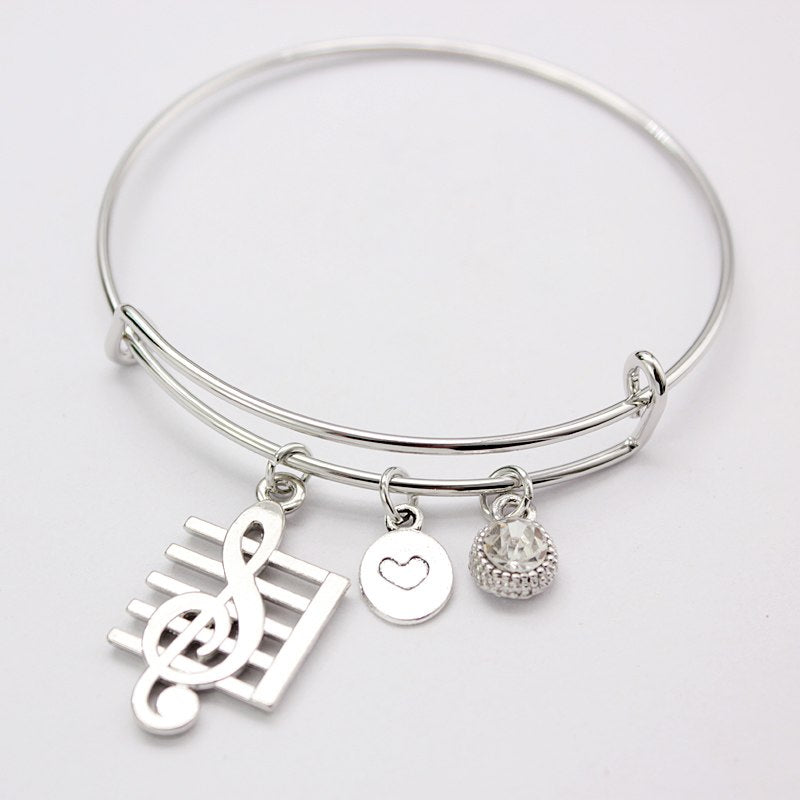 Free - Musical Note Heart Bangle