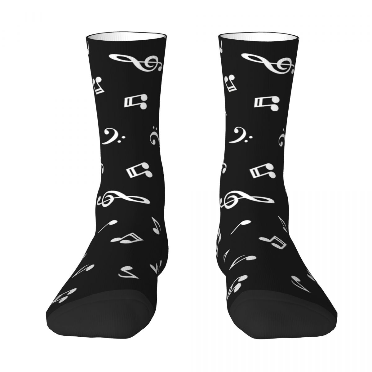 B&W Music Notes Socks