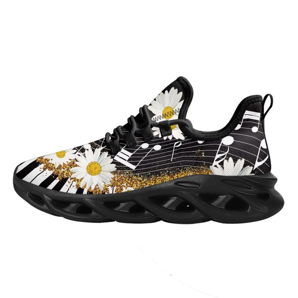 Piano Music Note Flower Sneakers