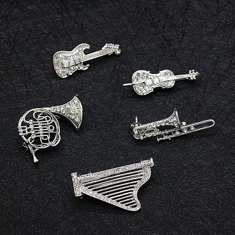 Saxophone Violin Harp Trombone Guitar Brooch - { shop_name }} - Review