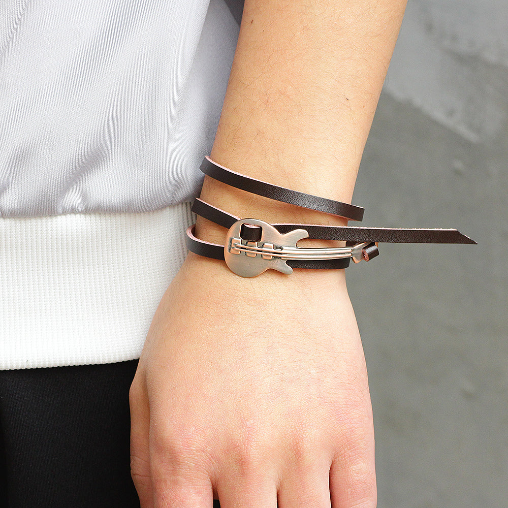 Guitar Leather Bracelet - { shop_name }} - Review