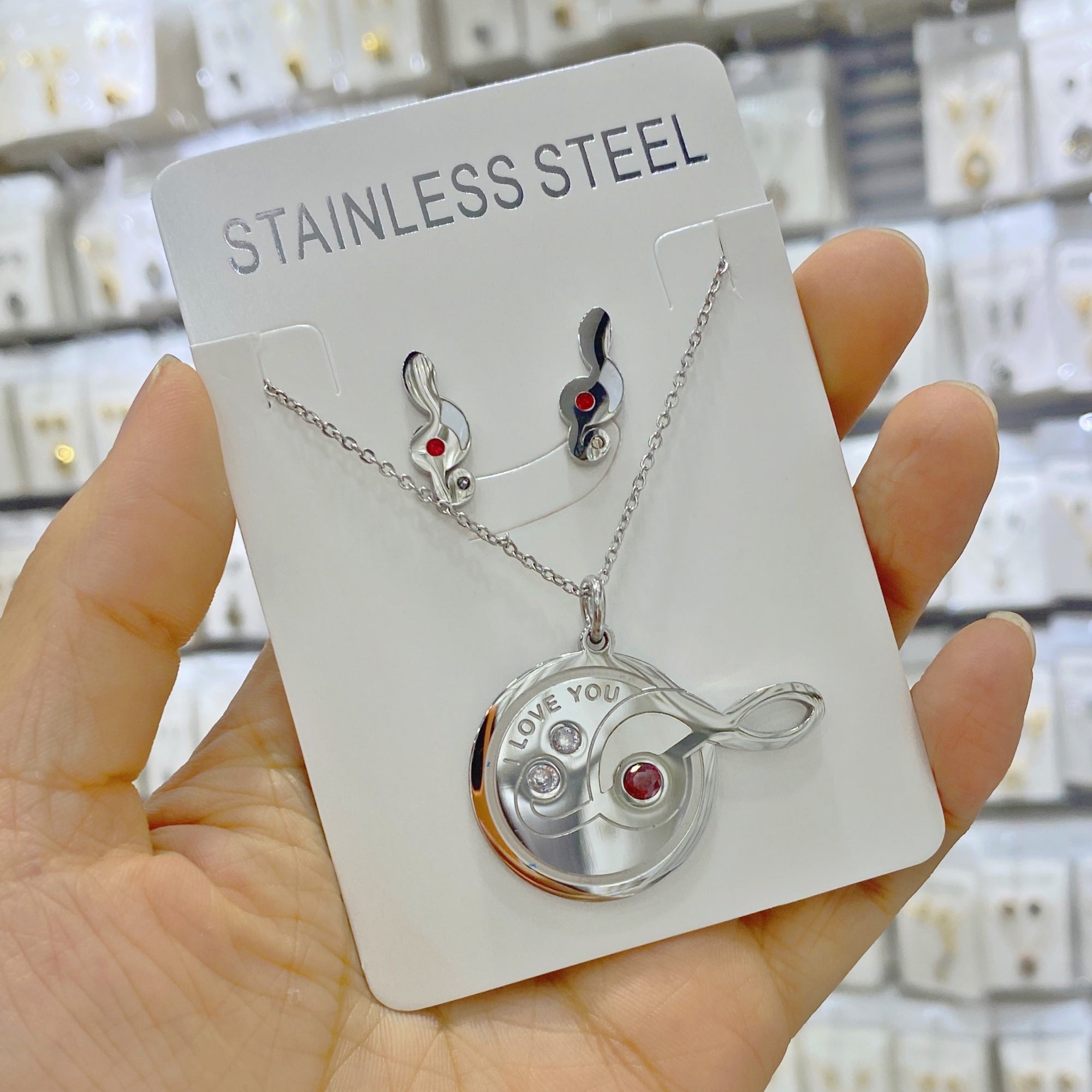 Treble G Clef Music Notes Jewelry Set