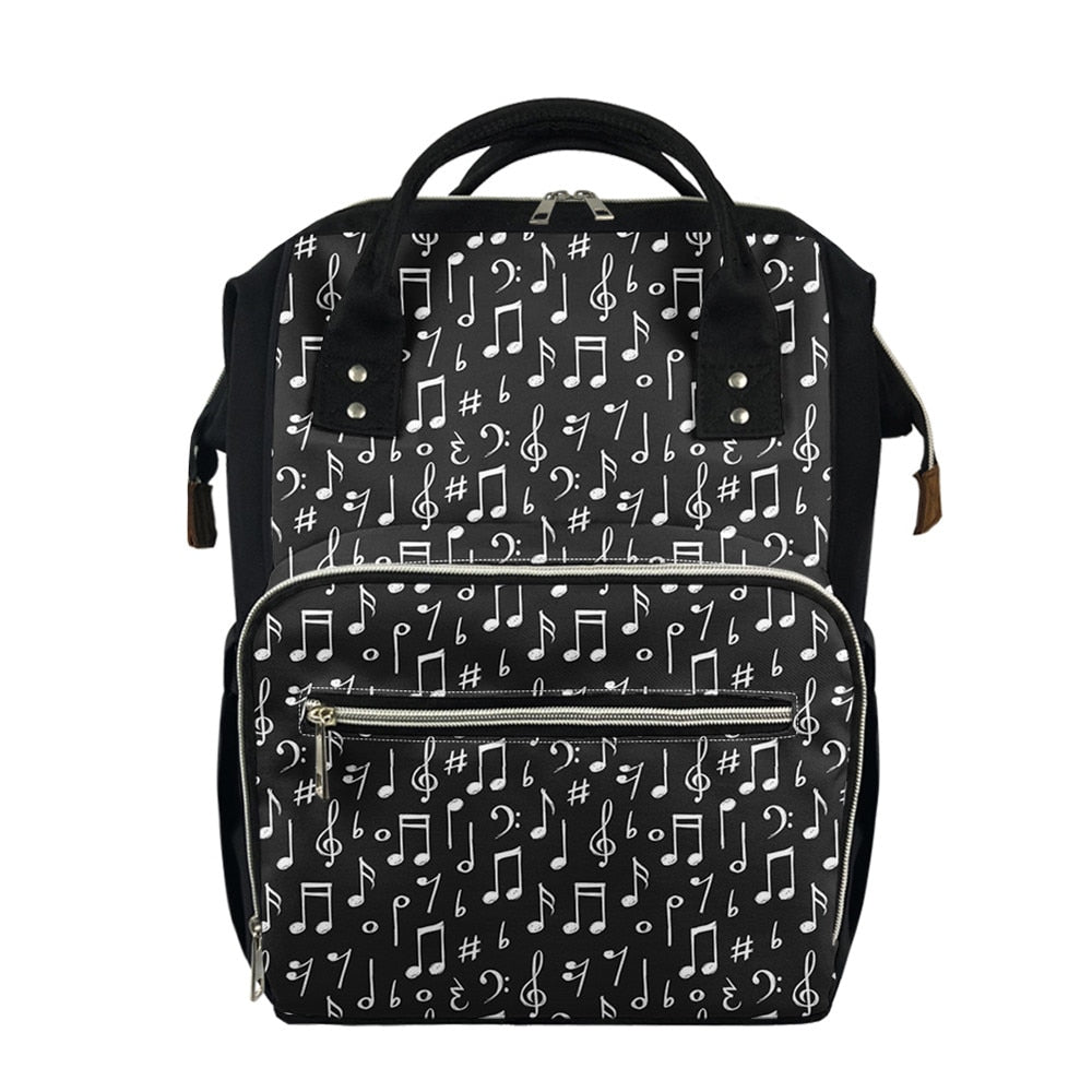 Outdoor Music Notes Printed Diaper Bag