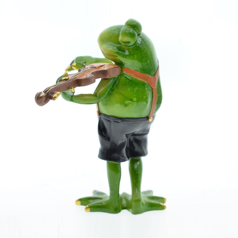 Musician Frog Band Figurine