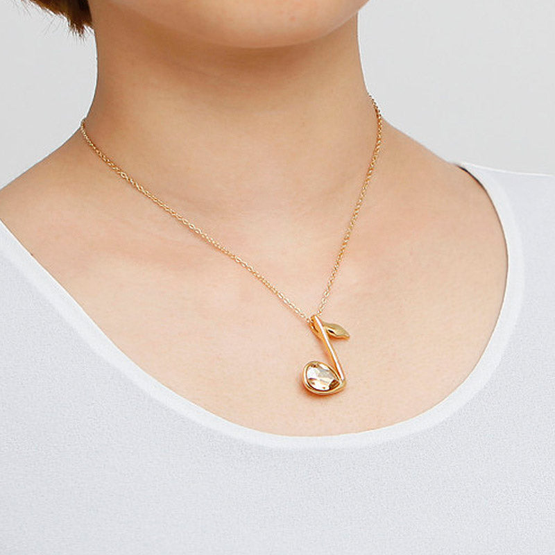 Crystal Music Note Necklace