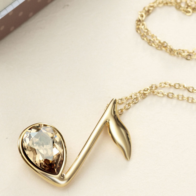 Crystal Music Note Necklace