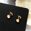 Gold Geometric Music Notes Earrings