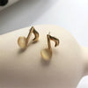 Gold Geometric Music Notes Earrings